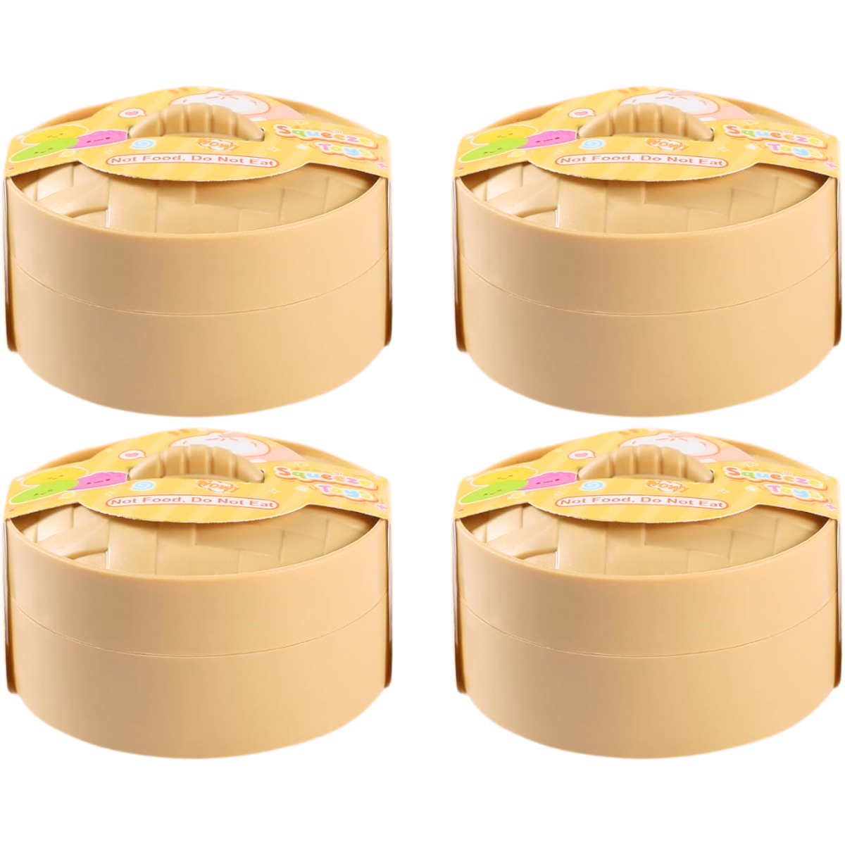 Lemoneon glitter dumpling squishy mystery box, 4 bamboo steamer boxes